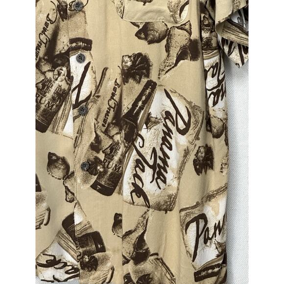 Panama Jack Men’s Brown Tropical Print Short Sleeve Button Up Shirt XL Hawaiian - Picture 4 of 12